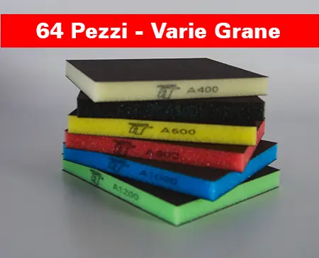 Spugne 64 pezzi per carteggiatura grane varie