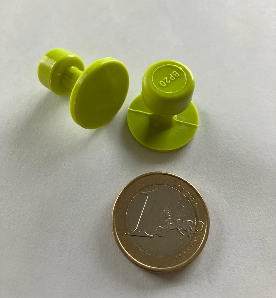 2 Ventose Verdi Lisce Rotonde ø20mm