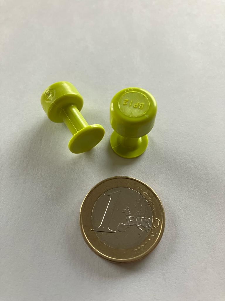 2 Ventose Verdi Lisce Rotonde ø10mm