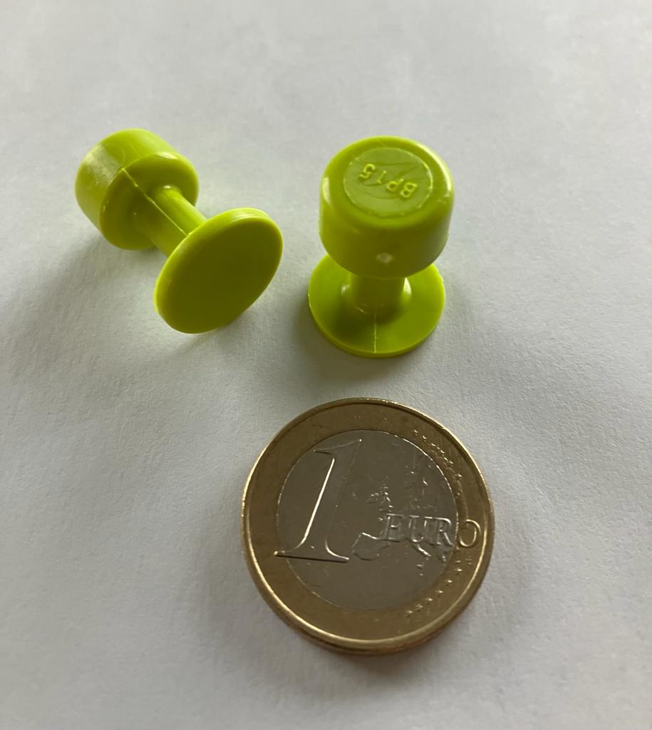 2 Ventose Verdi Lisce Rotonde ø15mm