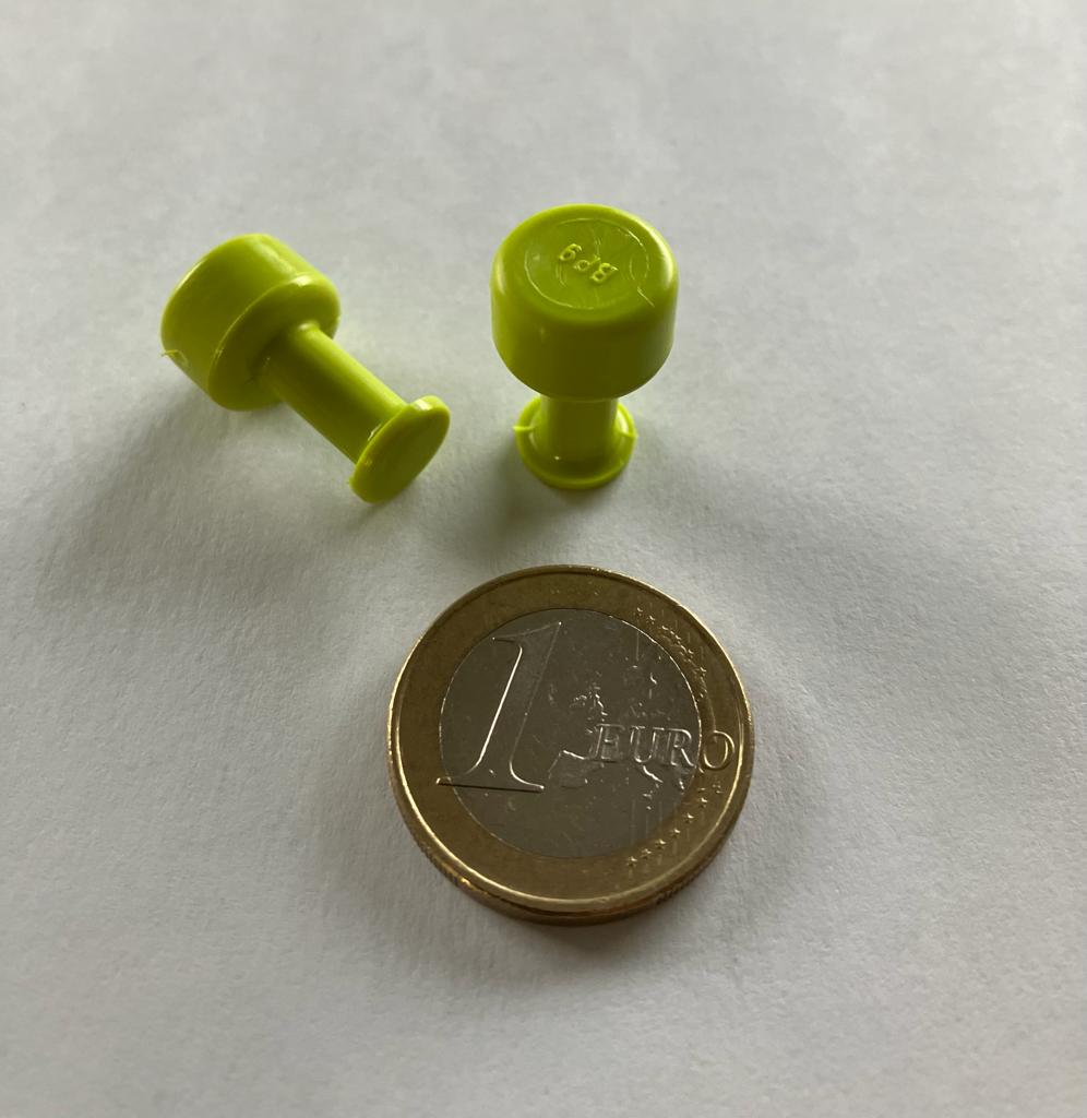 2 Ventose Verdi Lisce Rotonde ø8mm